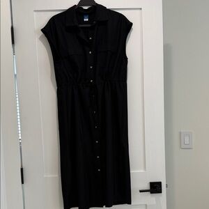 Old Navy Black Button-Down Midi Dress